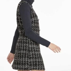 Joe Fresh| NWT Black and White Tweed Plaid Sleeveless Mnii Dress